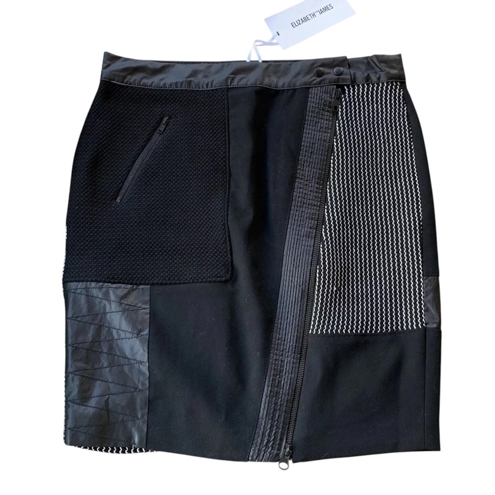 Elizabeth & James Hastings Patchwork Colorblock Pencil Skirt Black Size 10
